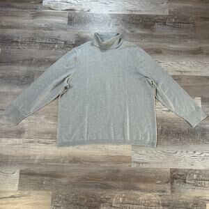 NWT Talbots Plus 3X Gray Turtleneck Sweater Button Cuff Long Sleeve Soft Stretch